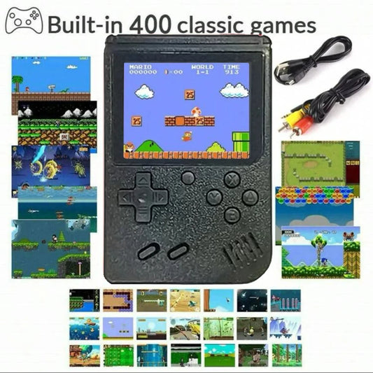A Red Retro Classic Games Children's Handheld Small Game Console With Hundreds Of Game Charging Can Be Connected To The TV